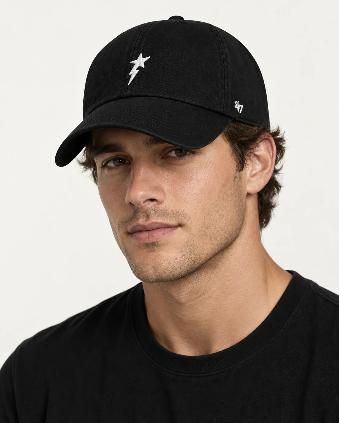 Titan Starmark Hat 01 black cap with white embroidered star, photo 2